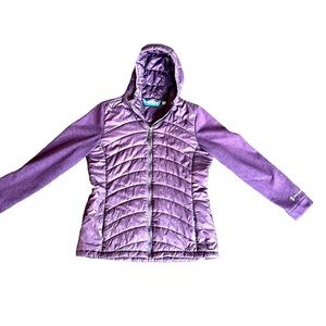 Free country purple puffy jacket with hood size L